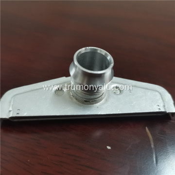 Brazed aluminum inlet and outlet for aluminum plate